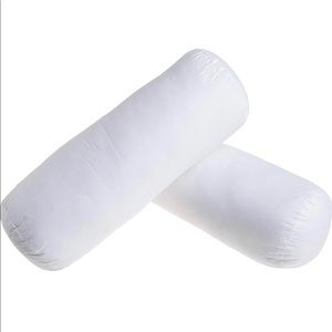 Set of 2 Neck Roll Pillows NWT 100% Cotton White
